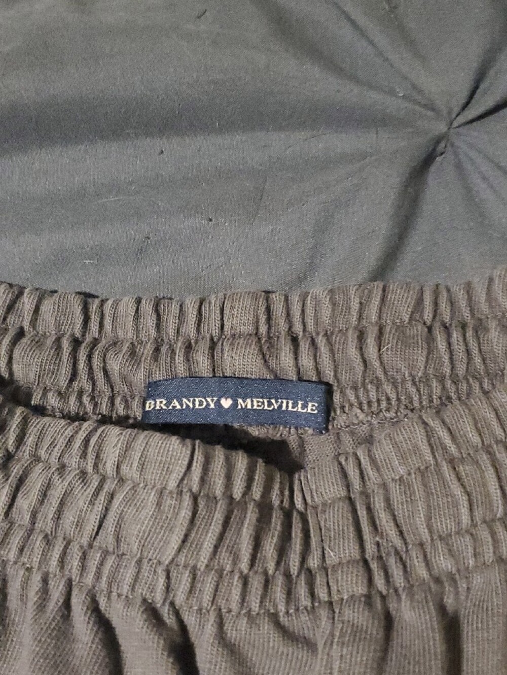 Brandy Melville Olive Brown Elastic-Waist Joggers
